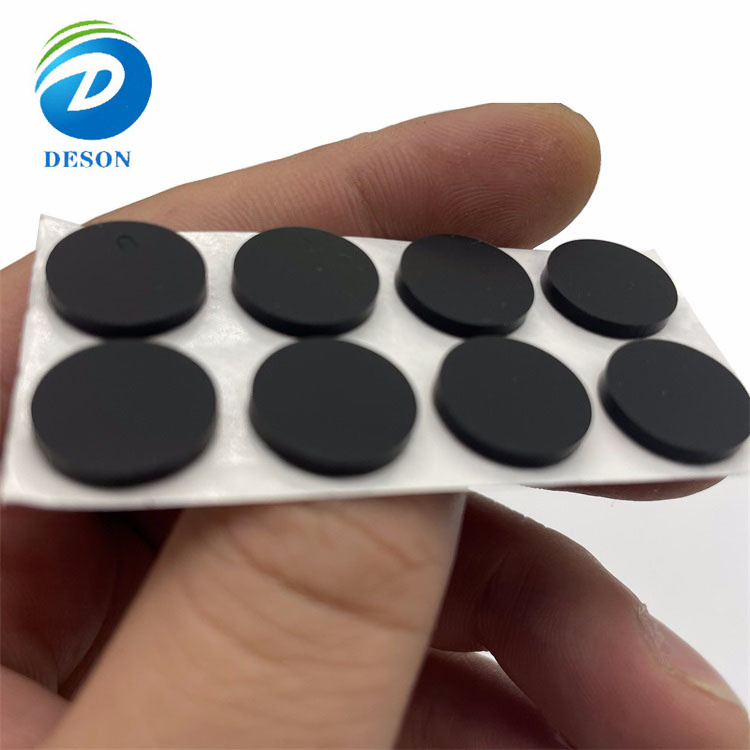 Deson custom round rubber bumpers nitto anti slip car door flexible flat rubber base seal strip compressed sticks holders pads