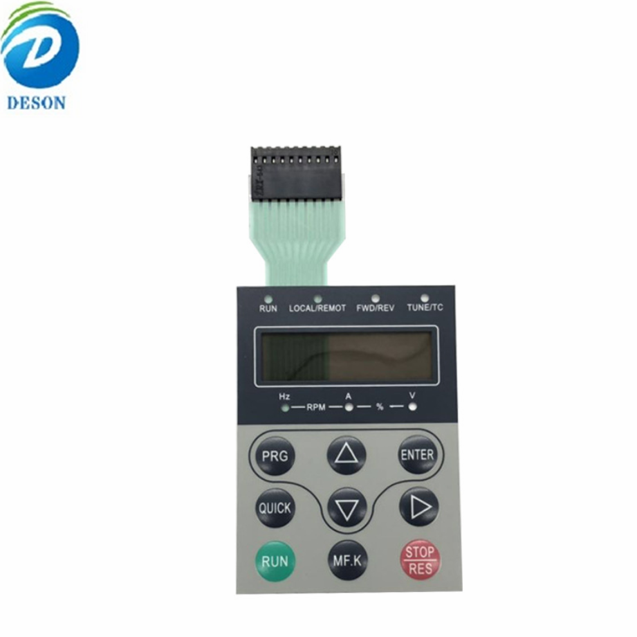 Deson Custom die cut adhesive label printing graphic overlay membrane switch keyboard silk print