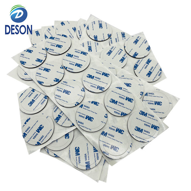 Deson stickers 58mm round tape price disc pad backing sticky pads 16mm floor 1.1mm clear double sided adhesive pad