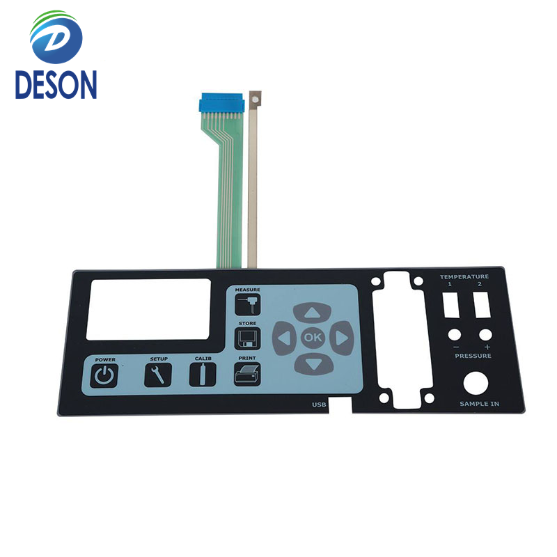 Deson Customized Screen Printing PVC Instrument Button Keypads & Keyboards with Paste Control Panel Film