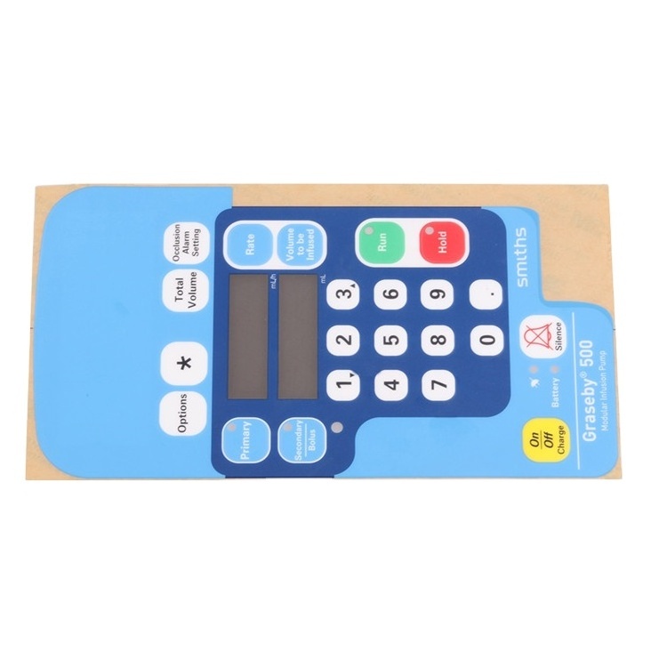 Deson Custom die cut adhesive label printing graphic overlay membrane switch keyboard silk print