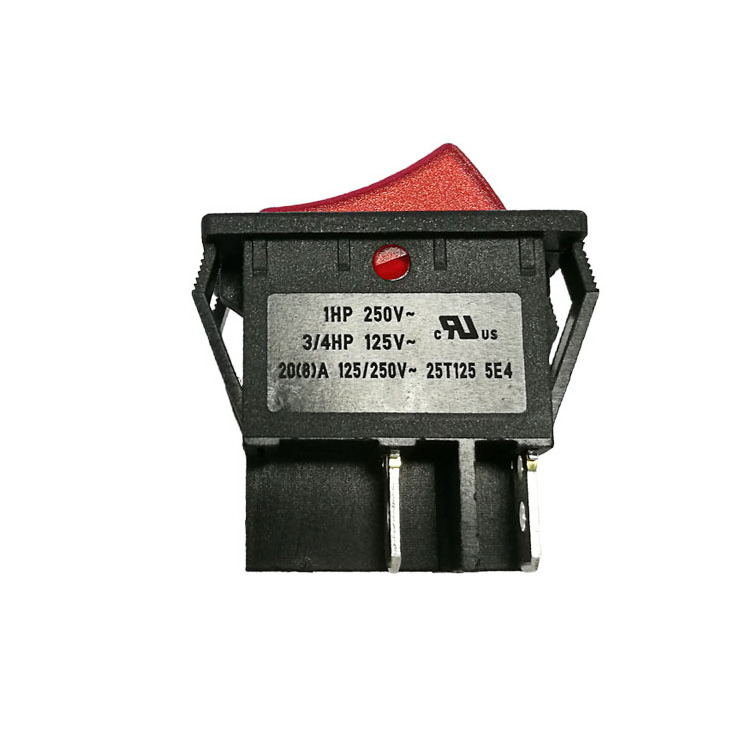 DEWO HS9 4 pins rocker switch double pole single actuator boat switches 20A 250V illuminated switch for machines