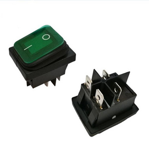 manufacturer rocker switch 4 pins green illuminated 16a 250vac waterproof rocker switch