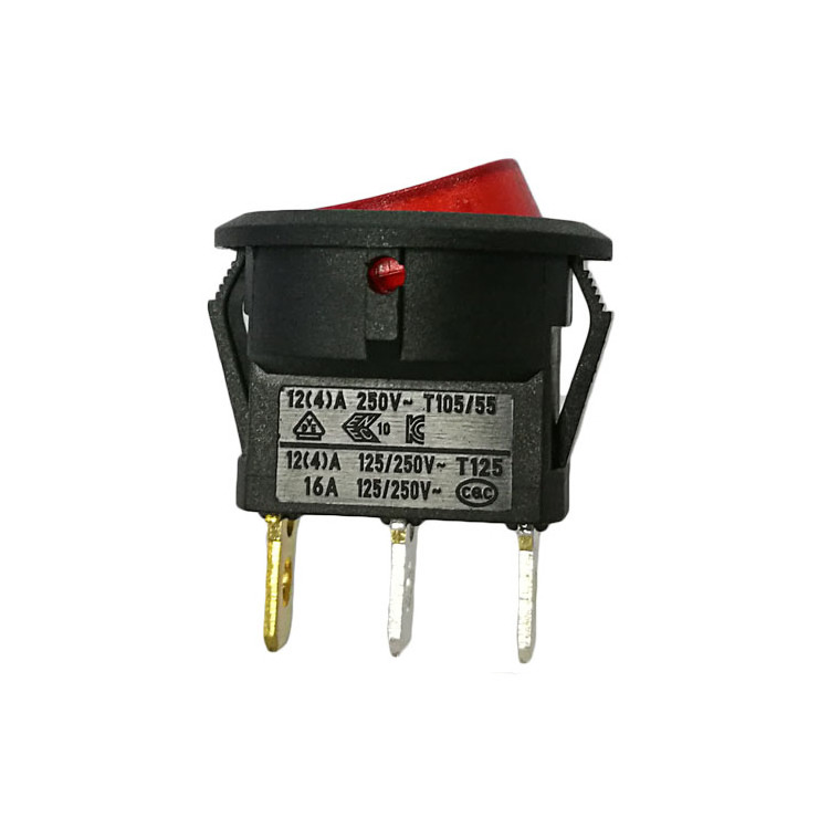 Wiring 3 way spst 16a 125v illuminated round rocker switch with red led