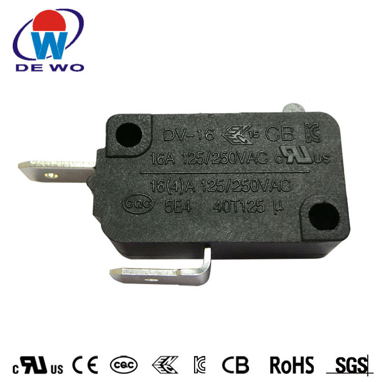 DEWO black micro switch 6.3*0.8mm terminals SPST function limit micro switch for EV charger