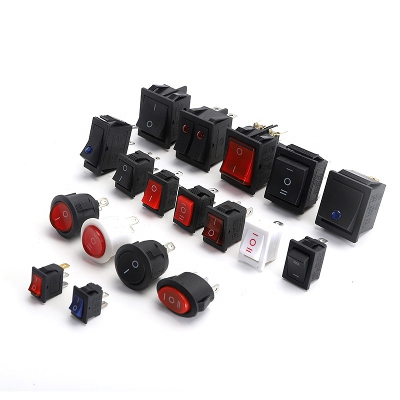 Round Rocker Switch  ON/Off Circle Toggle Switch  with lamp 2/34 Pin SPST Mini Rocker Switch for Electrical equipment