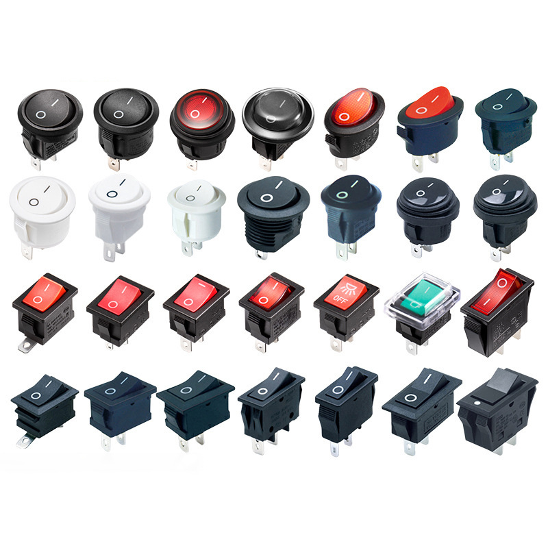 China manufacturer  DPST rocker switch illuminated with round red mini Round rocker switch