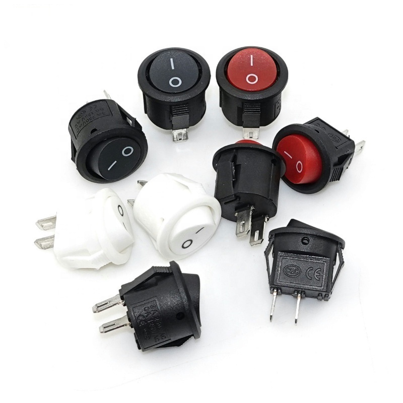 China manufacturer  DPST rocker switch illuminated with round red mini Round rocker switch