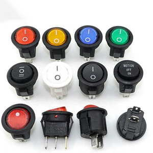 China manufacturer  DPST rocker switch illuminated with round red mini Round rocker switch