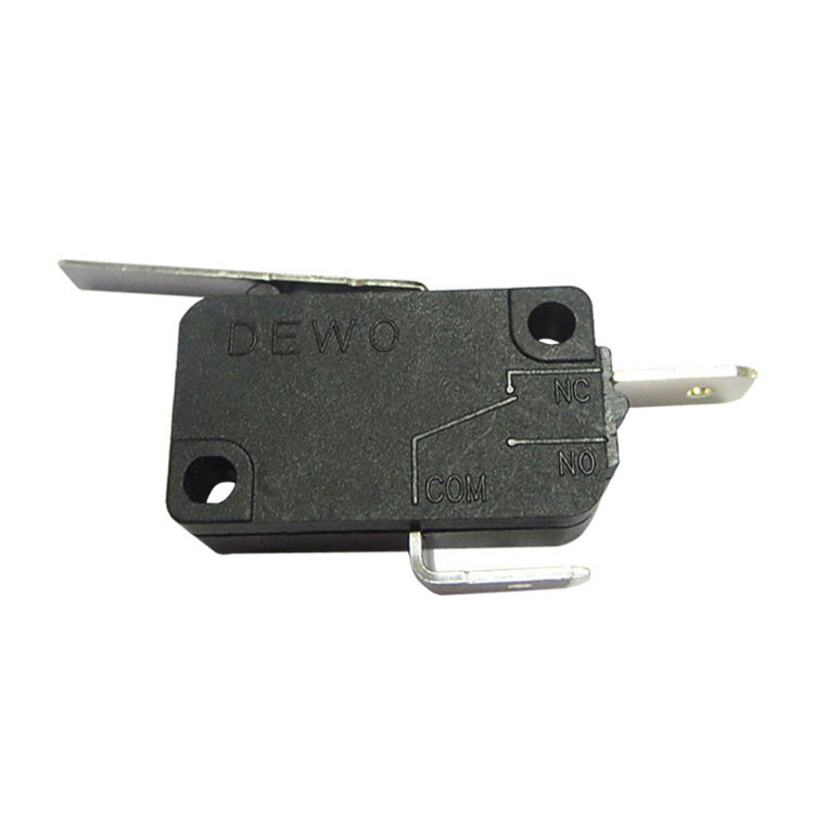 Manufacturer 16A 250V SPST micro switch, with short straight lever quick connect terminal for Cash drawer