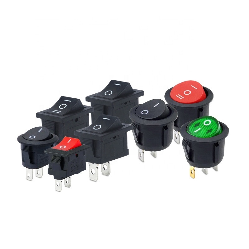 Round Rocker Switch  ON/Off Circle Toggle Switch  with lamp 2/34 Pin SPST Mini Rocker Switch for Electrical equipment