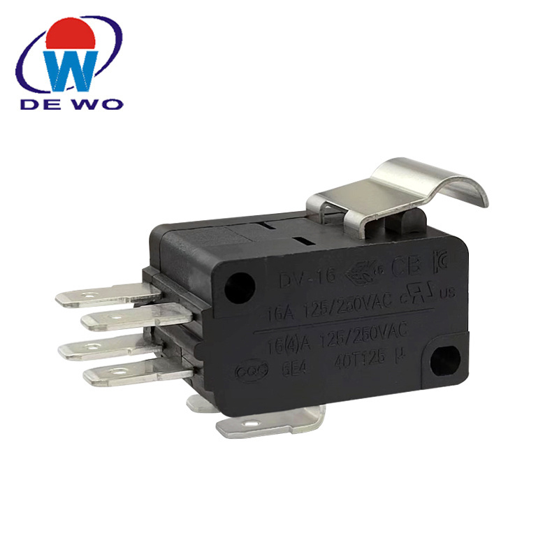 16A micro switch series with double lever Snap action 25t125 16a double pole double throw micro switch