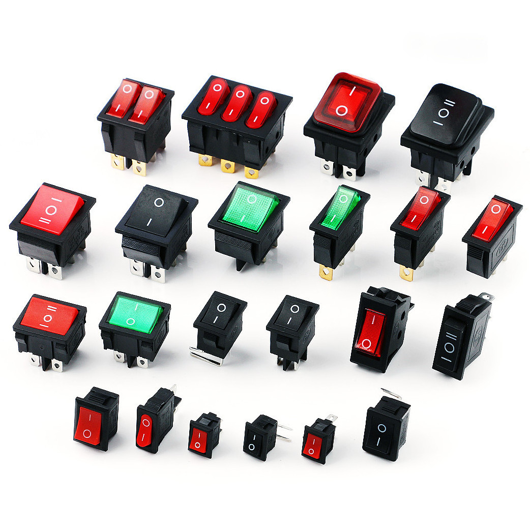 Rocker switch overload protector 16a 250v ac kw3 oz micro switch rocker Custom circle square spdt rocker switch