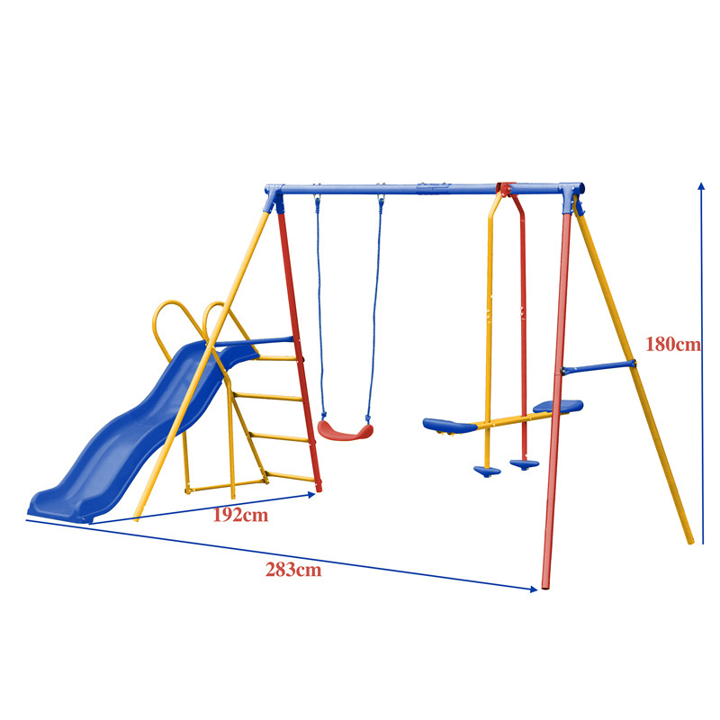 Outdoor Garden Metal Swing With Double Seats For Kids