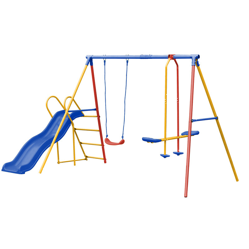 Outdoor Garden Metal Swing With Double Seats For Kids