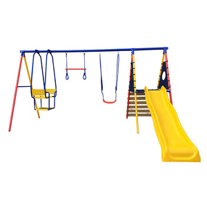 Wholesale Outdoor Double Hanging Garden Swing And Slide Sets