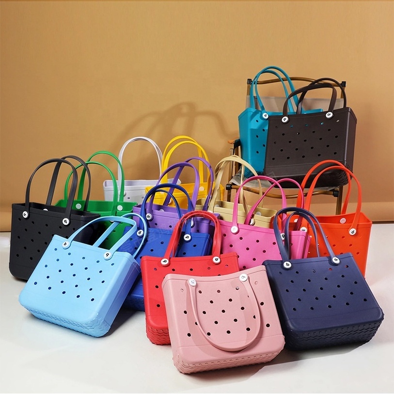 Wholesale Popular Waterproof Bogg Bag Xl Large Summer Luxury EVA Bogg Bag Accessories Charms Beach Tote Bag