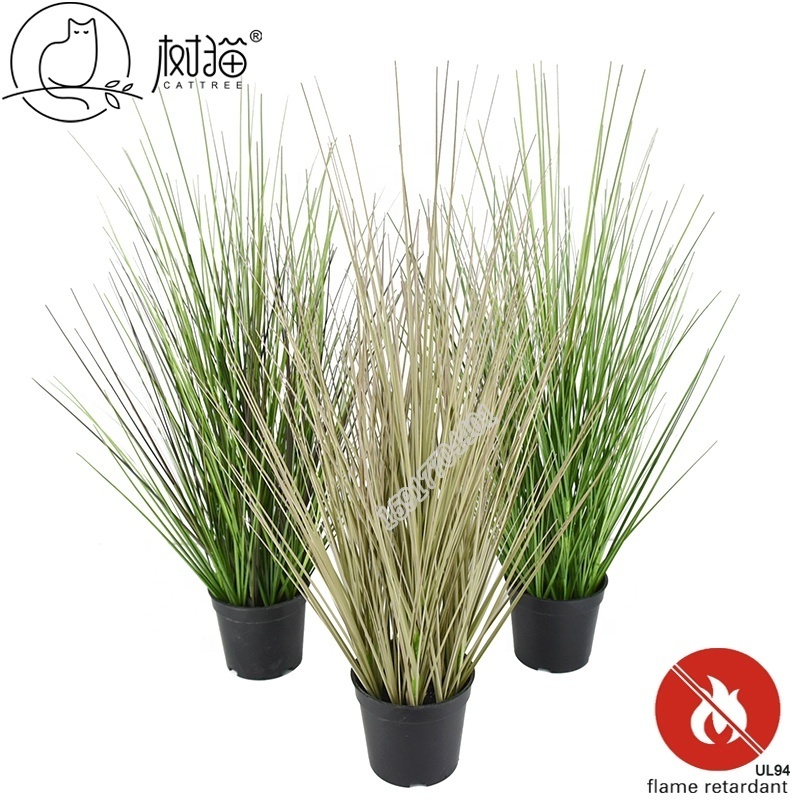 Fireproof plant 60 cm bonsai fake plant artificial onion grass synthetic grass for pot decoration