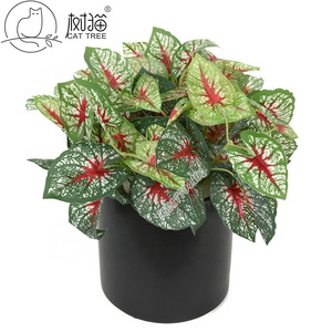 Free Samples Real Touch Syngonium indoor plant artificial caladium plant fake leaves for wall decoration