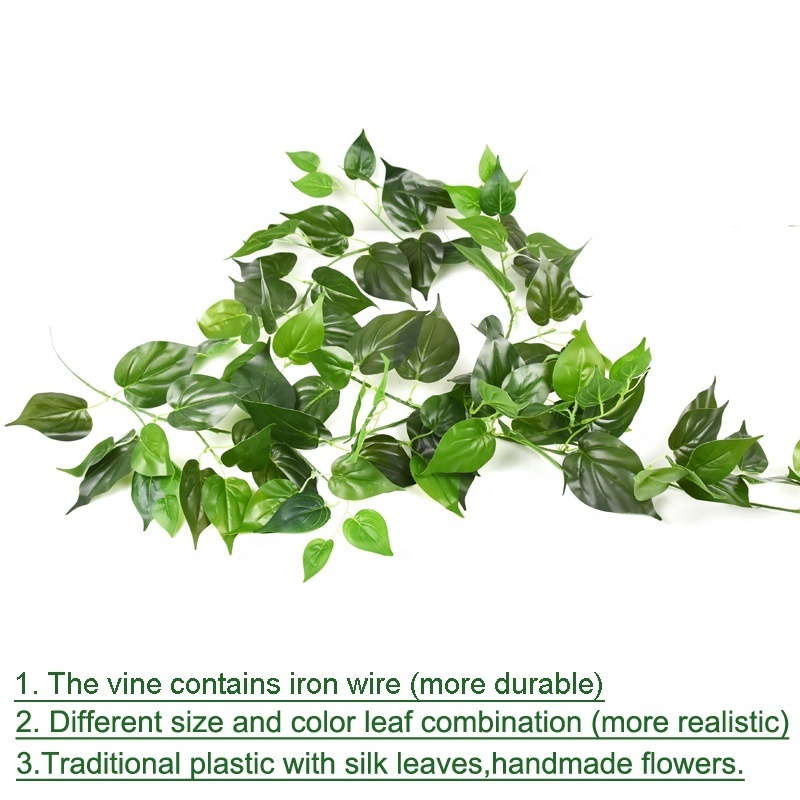 Free Samples Real touch 190 cm Scindapsus artificial vine plant for ceiling decoration