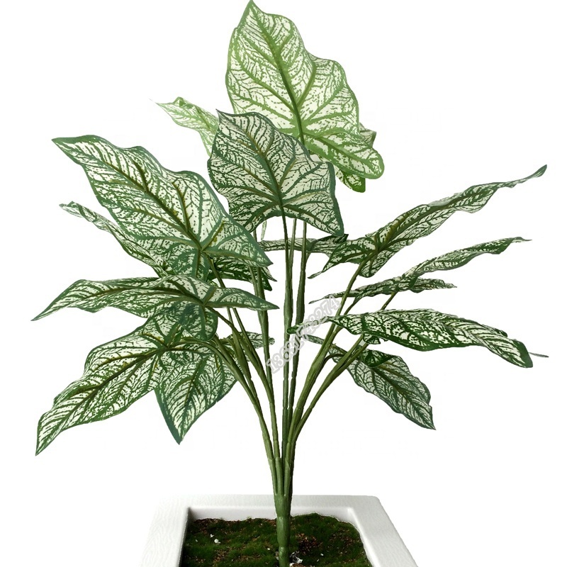 Factory sale high quality fake flower artificial bonsai plant white Caladium for decoration