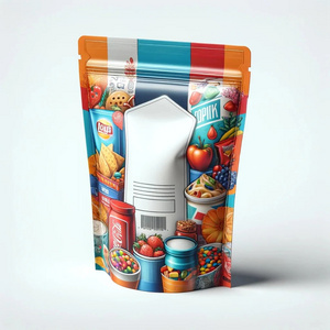 Custom Printed Stand Up Pouch Plastic Packaging Food Biscuit Snack Bag Sealed Zipper Lock Mylar Bag