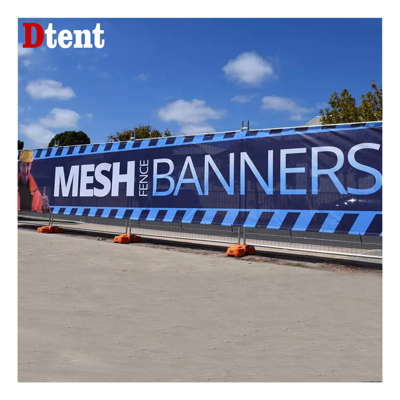 Custom Print Roadside Banner Outdoor Events Sport Breeze Crowd Control Vinyl Mesh Barrier Barricade Fence Cover Banner