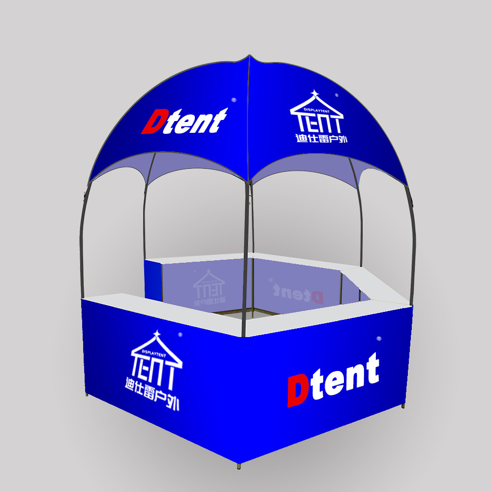 Dtent Customize 3m Gazebo Advertising Pop up Easy Dome Event Kiosk Trade Show Tent Round Black Platform For Dome Tent