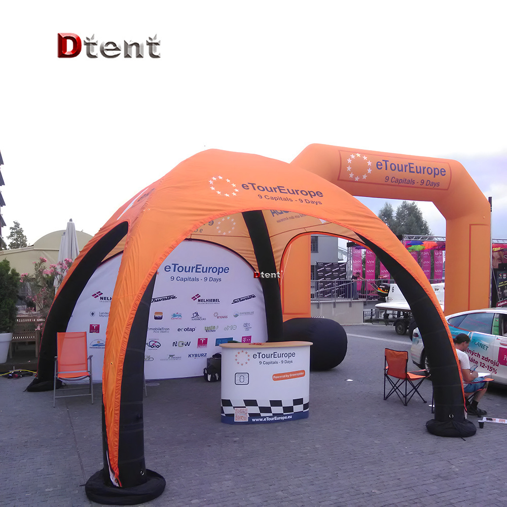 guangdong outdoor air blower arch automatic inflatable shade promo gazebo canopy commercial tent for racing event party