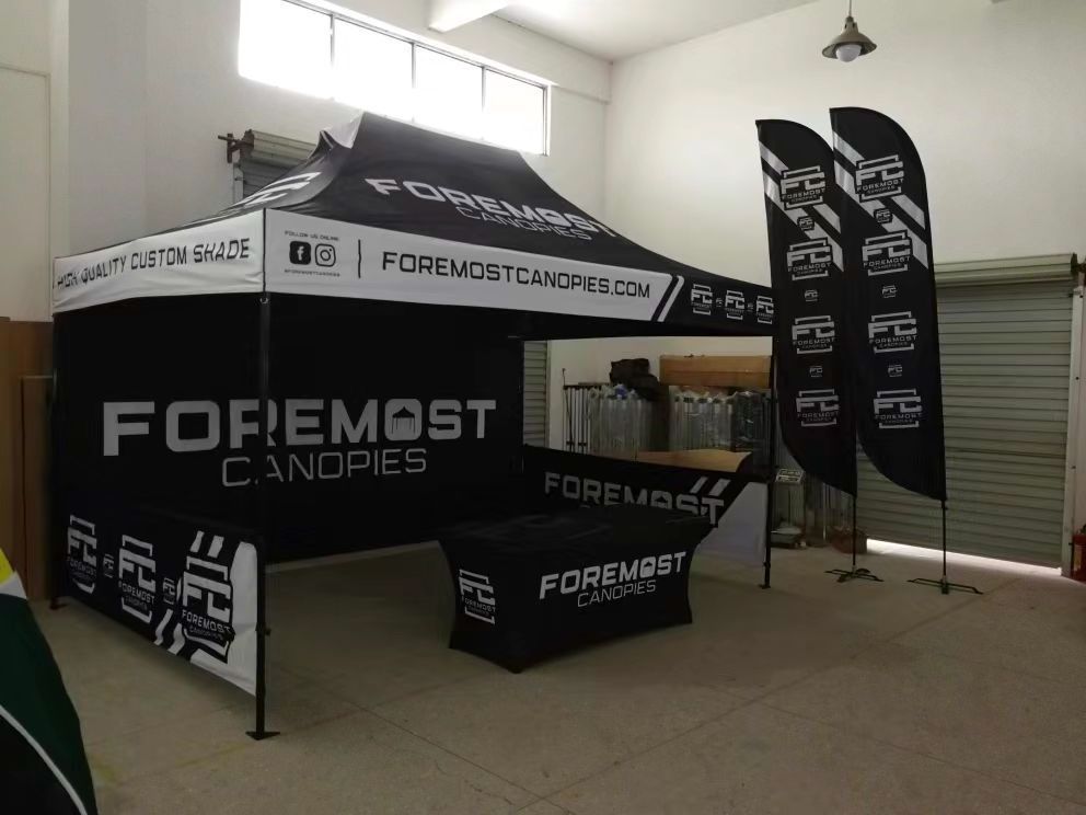 10*10ft pop up tent custom logo printing flags and banners table cloth display tent for making business promotion event