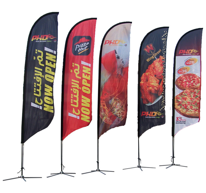 2023 Outdoor Teardrop Beach Flag Promotion Advertising Printed Custom Logo printed Sports  Display Banner Stand