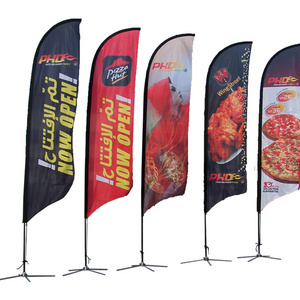 2023 Outdoor Teardrop Beach Flag Promotion Advertising Printed Custom Logo printed Sports  Display Banner Stand