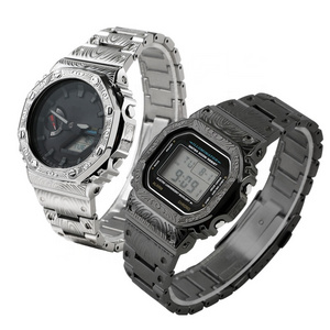 New Arrival GA2100 Embossed Metal Case Stainless Steel Strap for GA-2100 GA-2110 Watch Replacement Accessory