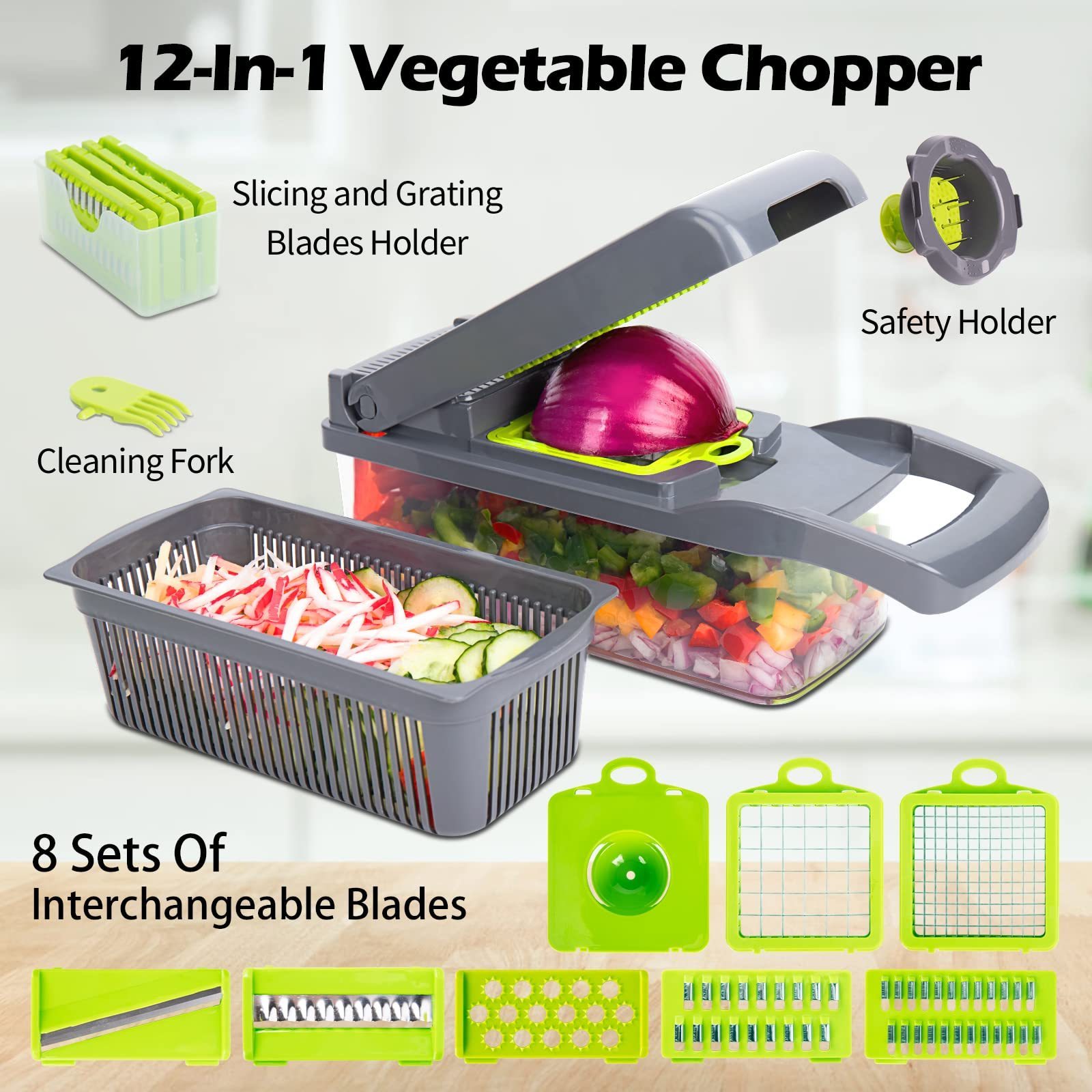 Multifunctional Manual Kitchen Mandolin Vegetable Chopper Onion Slicer Manual Food Veggie Chopper Vegetable Cutter