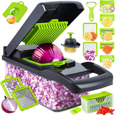 2022 Kitchen Tools ABS Plastic Mandoline 12 In 1 Multi-functional Food Slicer Vegetable Cutter Chopper