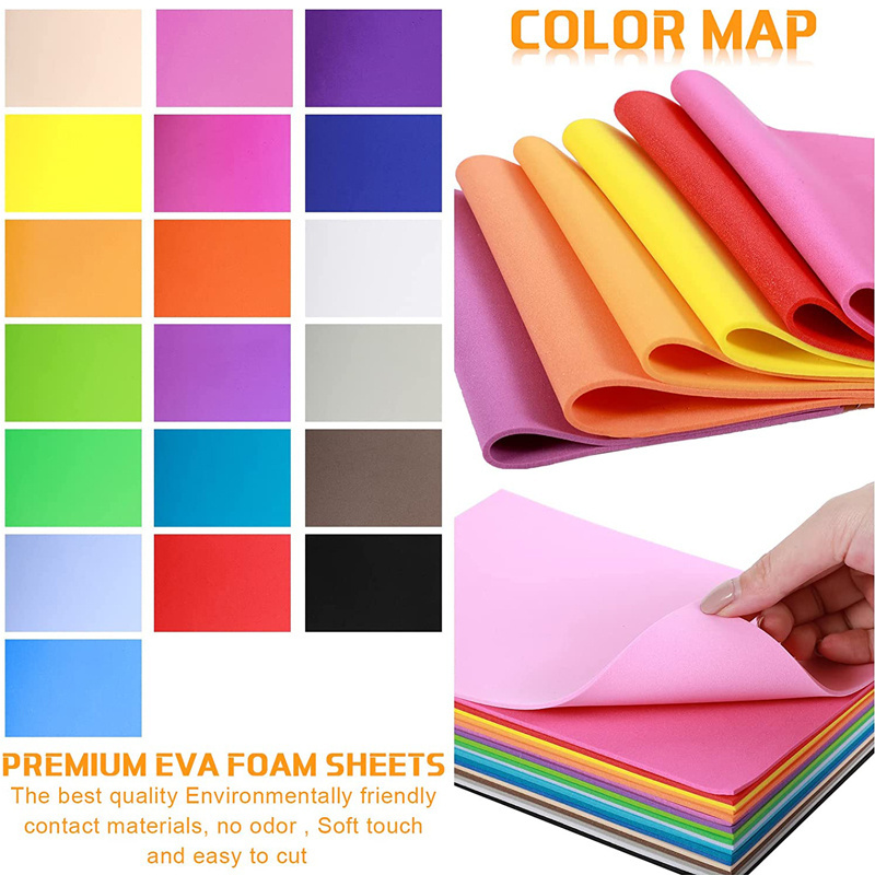 Wholesale 1mm foamiran 2mm 3mm 50*70 Coloful Embroidery 3d EVA Rubber Foam board Sheet Rolls