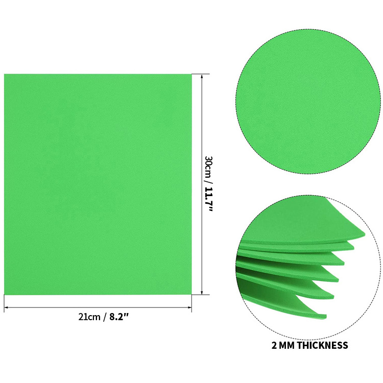 10 pcs EVA Foam Sheets, Extra Large Sheet Size, 8.2 x 11.7 Inch, 10 Colors 2mm Thick, eva foam Arts and Crafts