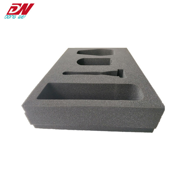 Black high density sponge foam inlay die cut foam inserts for tool box Protective packaging