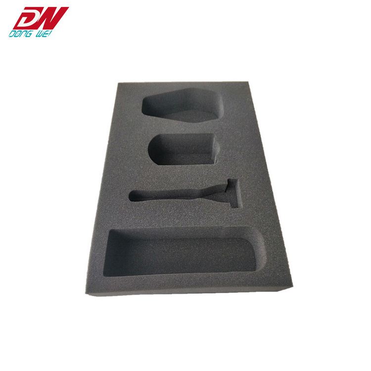 Black high density sponge foam inlay die cut foam inserts for tool box Protective packaging