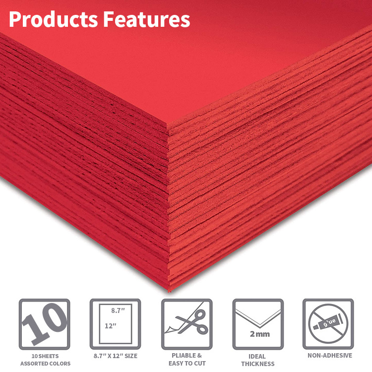 10 PCS EVA Foam Handicraft Sheets 2MM  3MM Thick Craft Foam Sheets for Craft Projects DIY 9x12 Inch Red EVA Foam Sheets