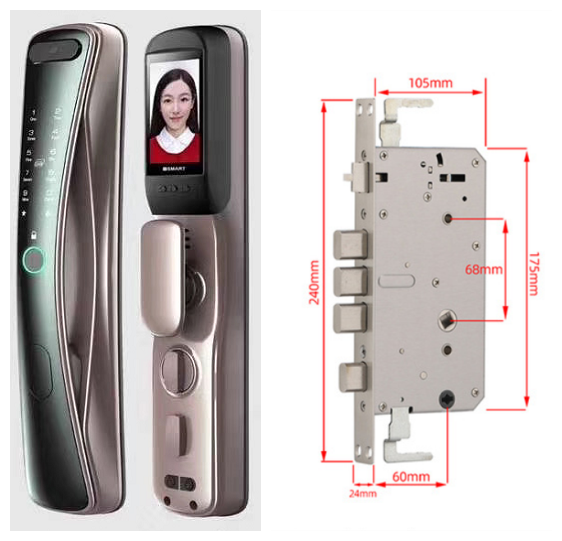 Wifi APP Remote Control Fingerprint Automatic Lock Peep Screen Door lock with doorbell funtion