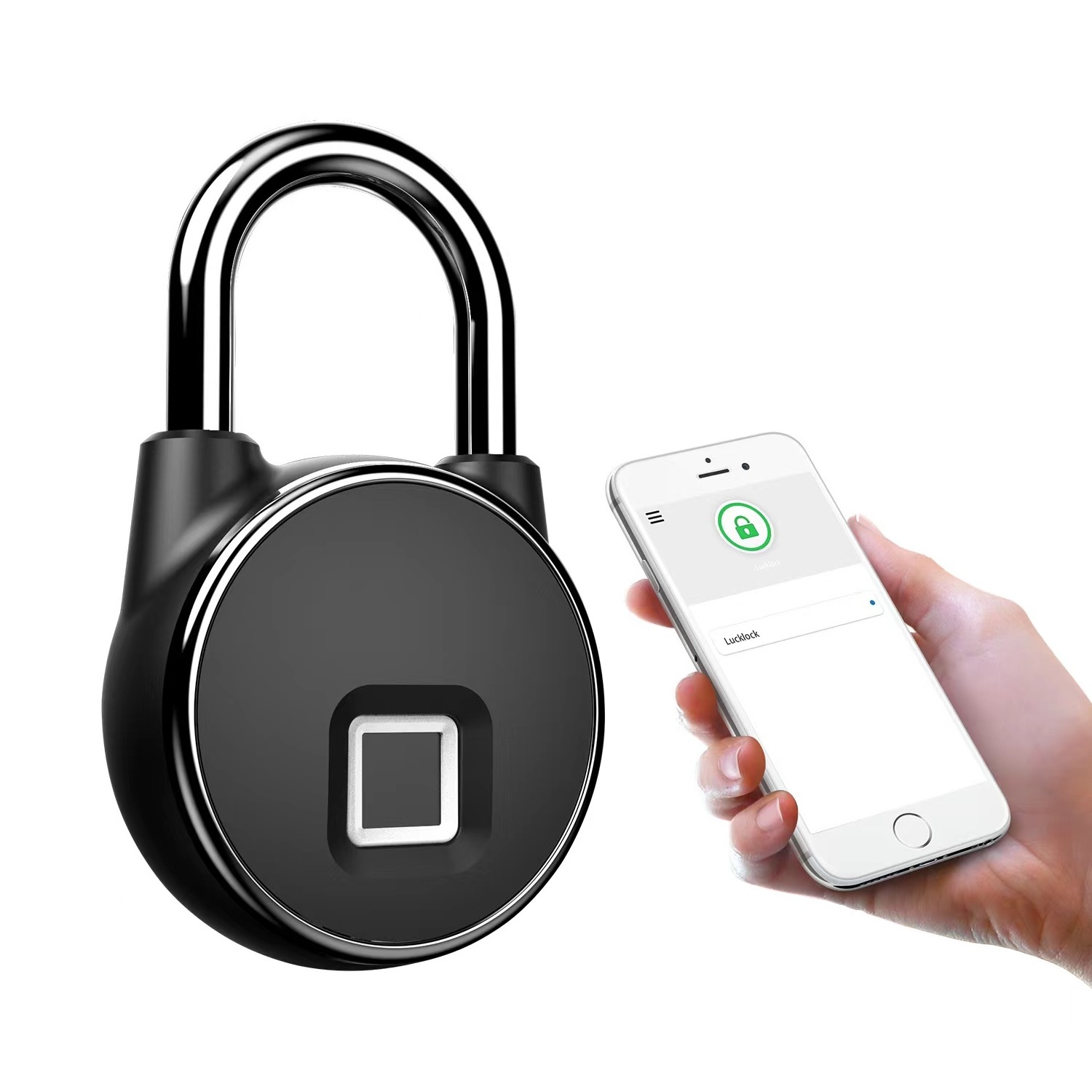 Smart Stainless Steel Padlock  Fingerprint Waterproof IP65 Portable Fingerprint Tuya BlE Smart Fingerprint Padlock Lock