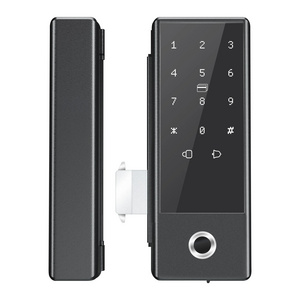 Smart Tuya Wifi TTlock Control Fingerprint Password Card Keyless Smart Glass Sliding Door Lock