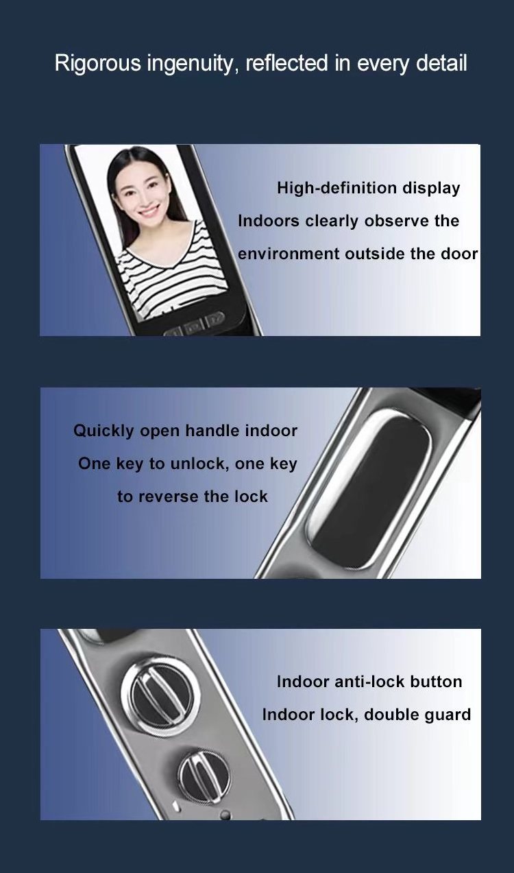 Intelligent Camera S931MAX Automatic 3D Face Recognition Wifi Door Lock Digital Fingerprint Password Smart Home Door Lock