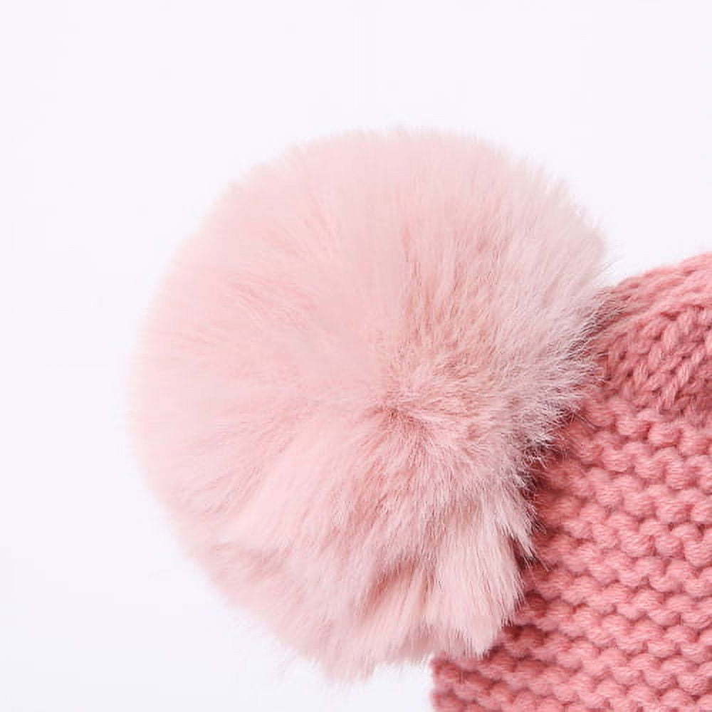 Wholesale Custom Kids Winter Pom poms Beanie Hat Scarf Mittens Set Baby Toddler Knitted Hat Neck Warmer Gloves