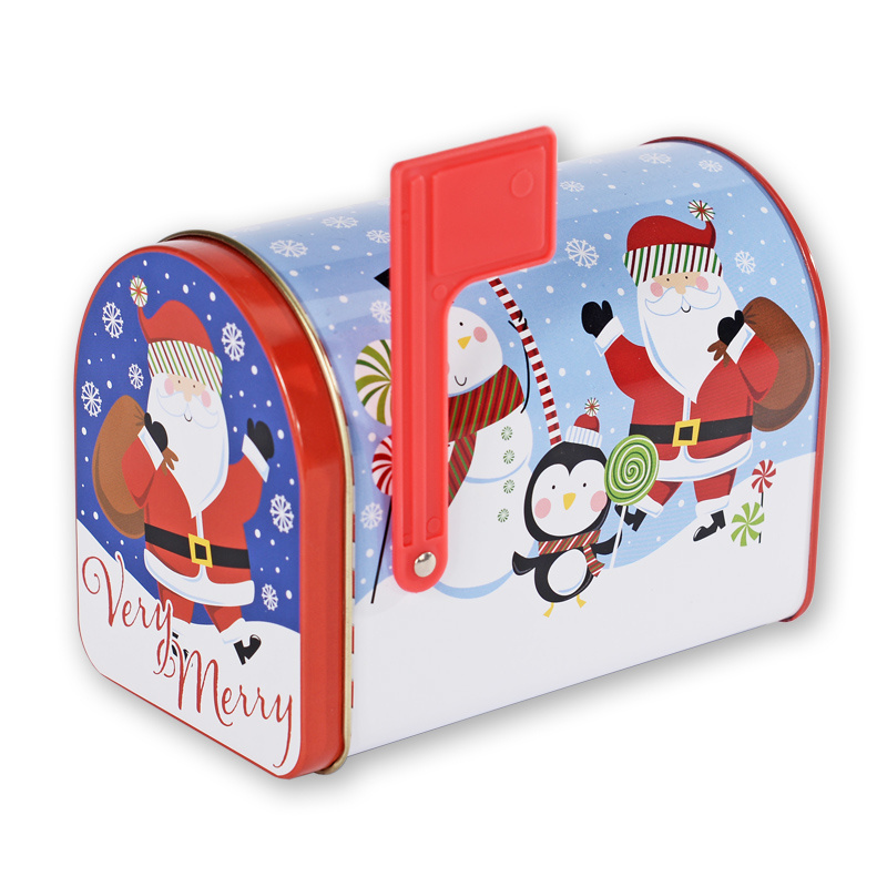 Christmas Decorative Mailbox Shaped Gifts Biscuit Cake Tins Boxes