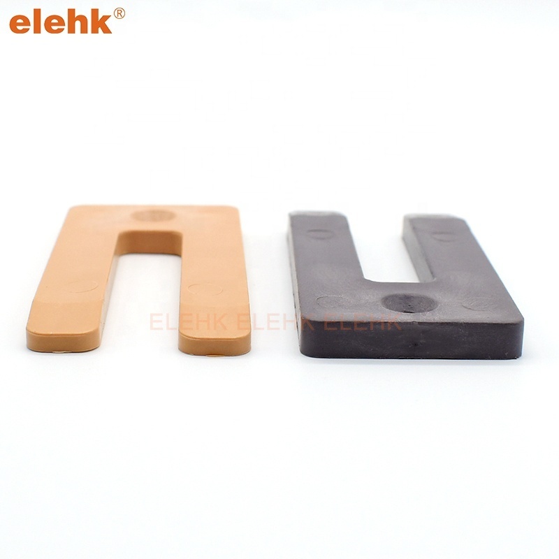 elehk 3.2mm plastic building packer window packers plastic shims horseshoe packers 5mm square slotted shims