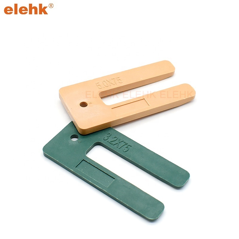 elehk 3.2mm plastic building packer window packers plastic shims horseshoe packers 5mm square slotted shims