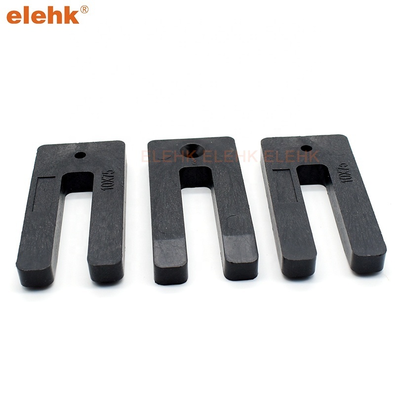 elehk 3.2mm plastic building packer window packers plastic shims horseshoe packers 5mm square slotted shims