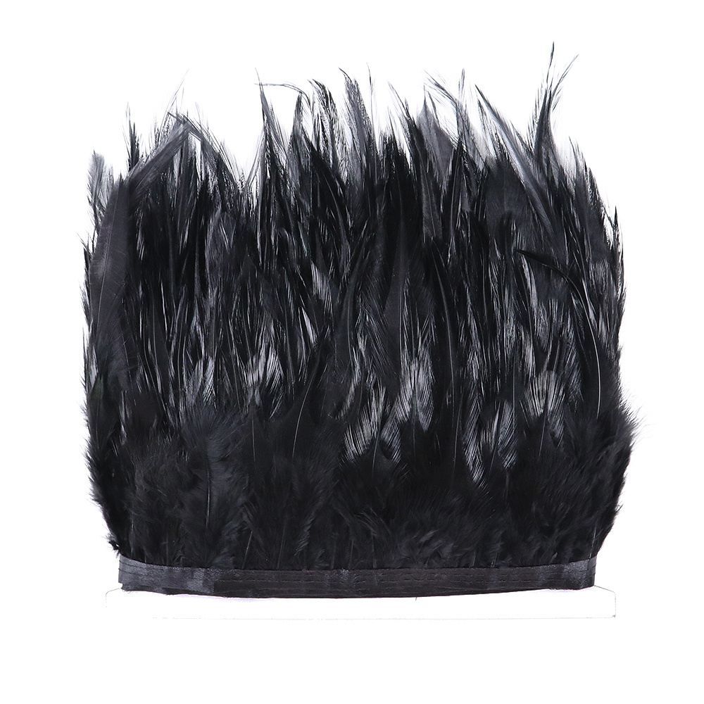 Trim Cock Goose Ostrich Marabou Turkey Plume Fringe Black Feathers for Craft Dress Clothing Decoration